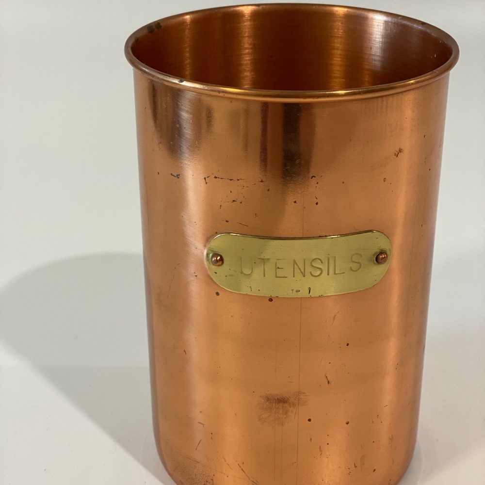 Vintage Copper Utensil Holder